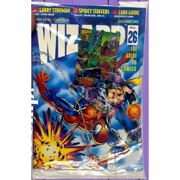Sealed Spiderman Wizard Oct 93 Issue 26 Unopened with Cards! Sealed Comic Marvel - Picture 1 of 8